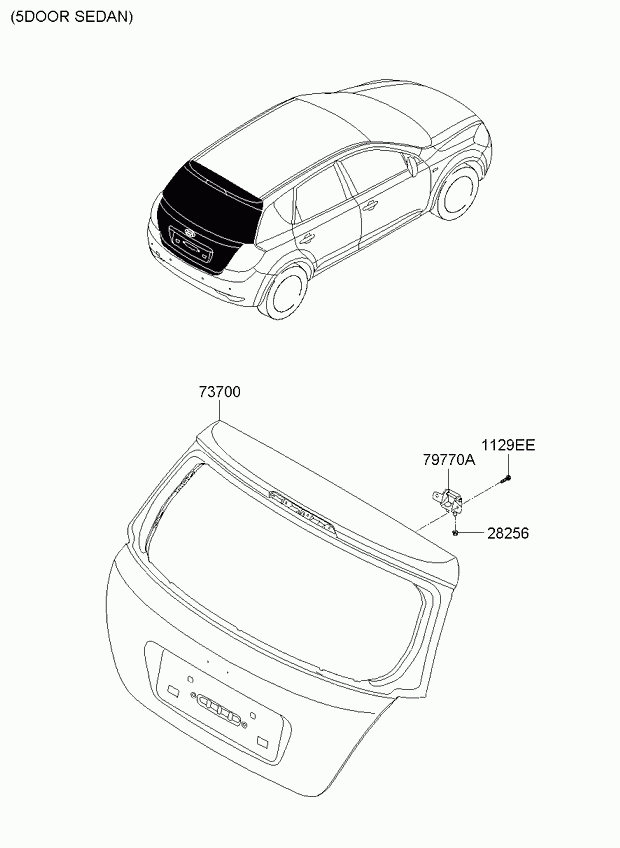 Крышка багажника для Киа Сид 2006-2010