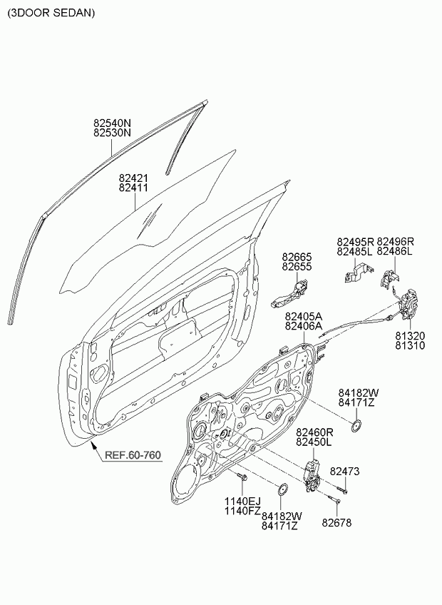 Мотор стеклоподъемника переднего правого для Киа Сид 2006-2010