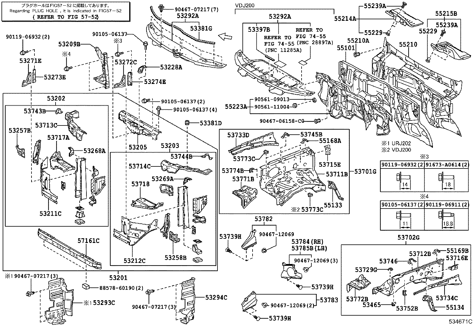 Панель передняя-телевизор для Тойота Ленд Крузер 2015-2018