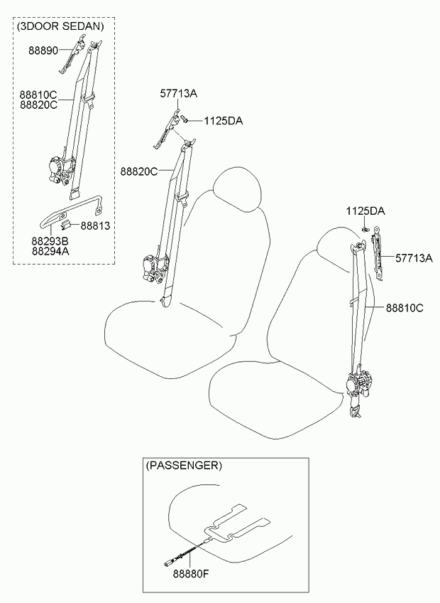 Ремень безопасности водителя для Киа Сид 2006-2010
