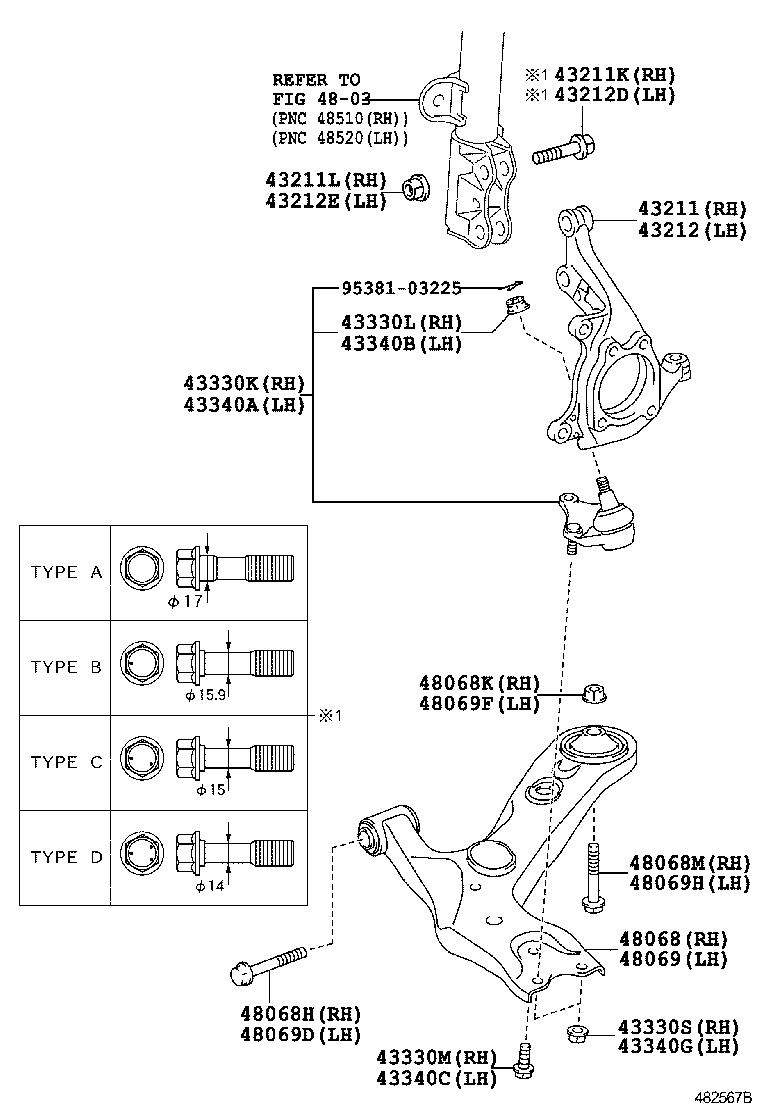 Поворотный кулак передний левый для Тойота Аурис 2006-2010