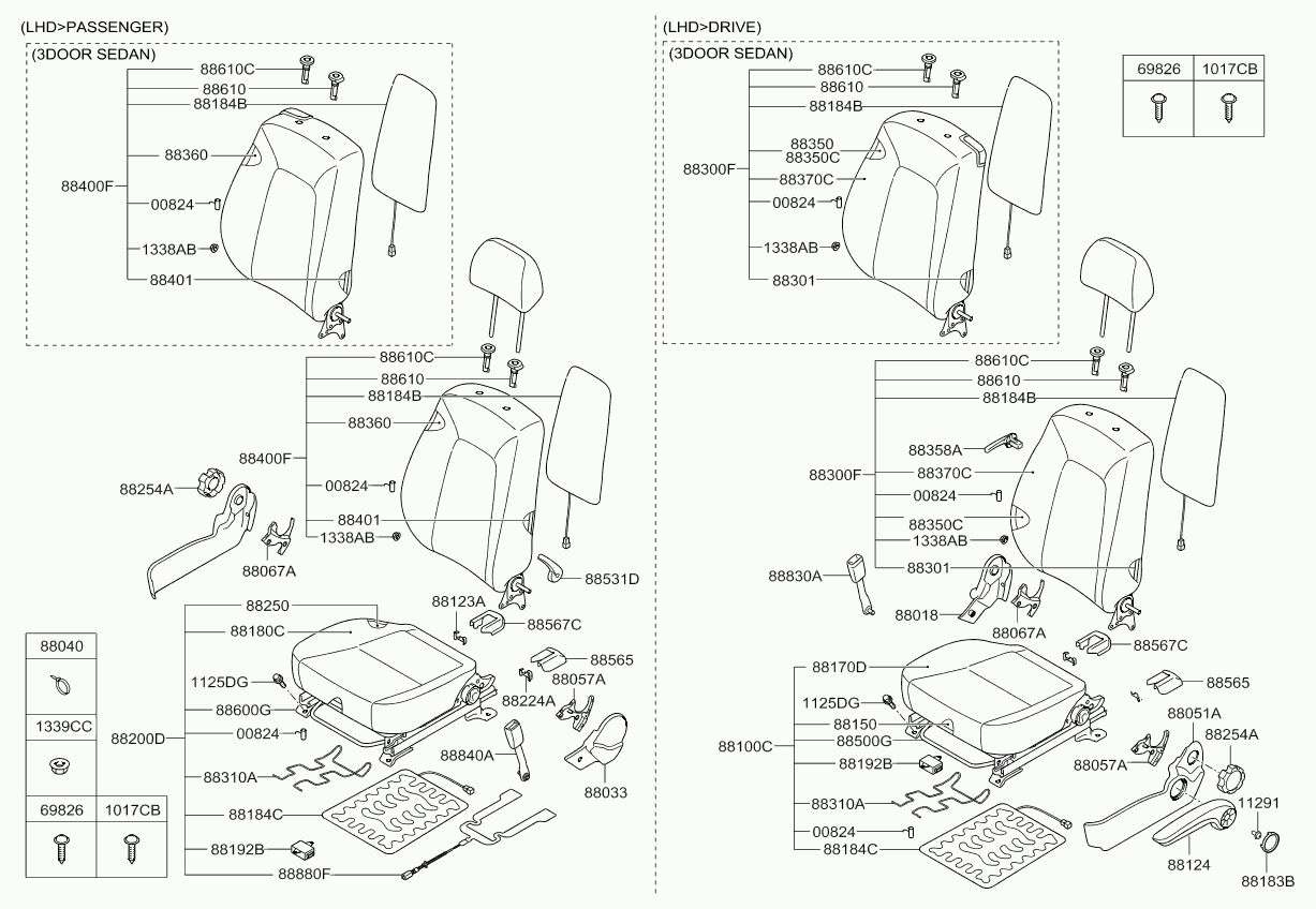Спинка сиденья водителя для Киа Сид 2006-2010