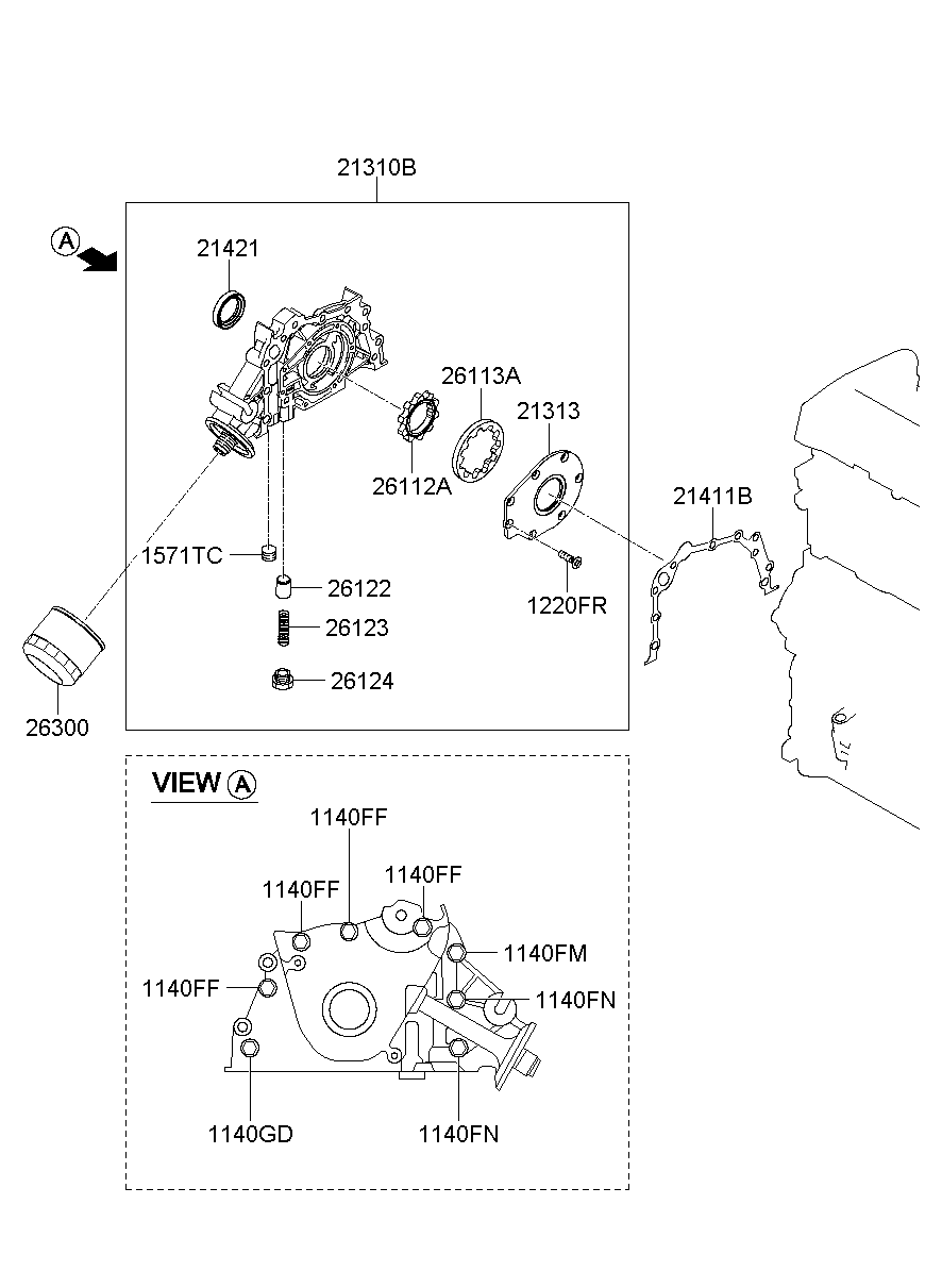 Масляный насос для Киа Соул 2008-2011