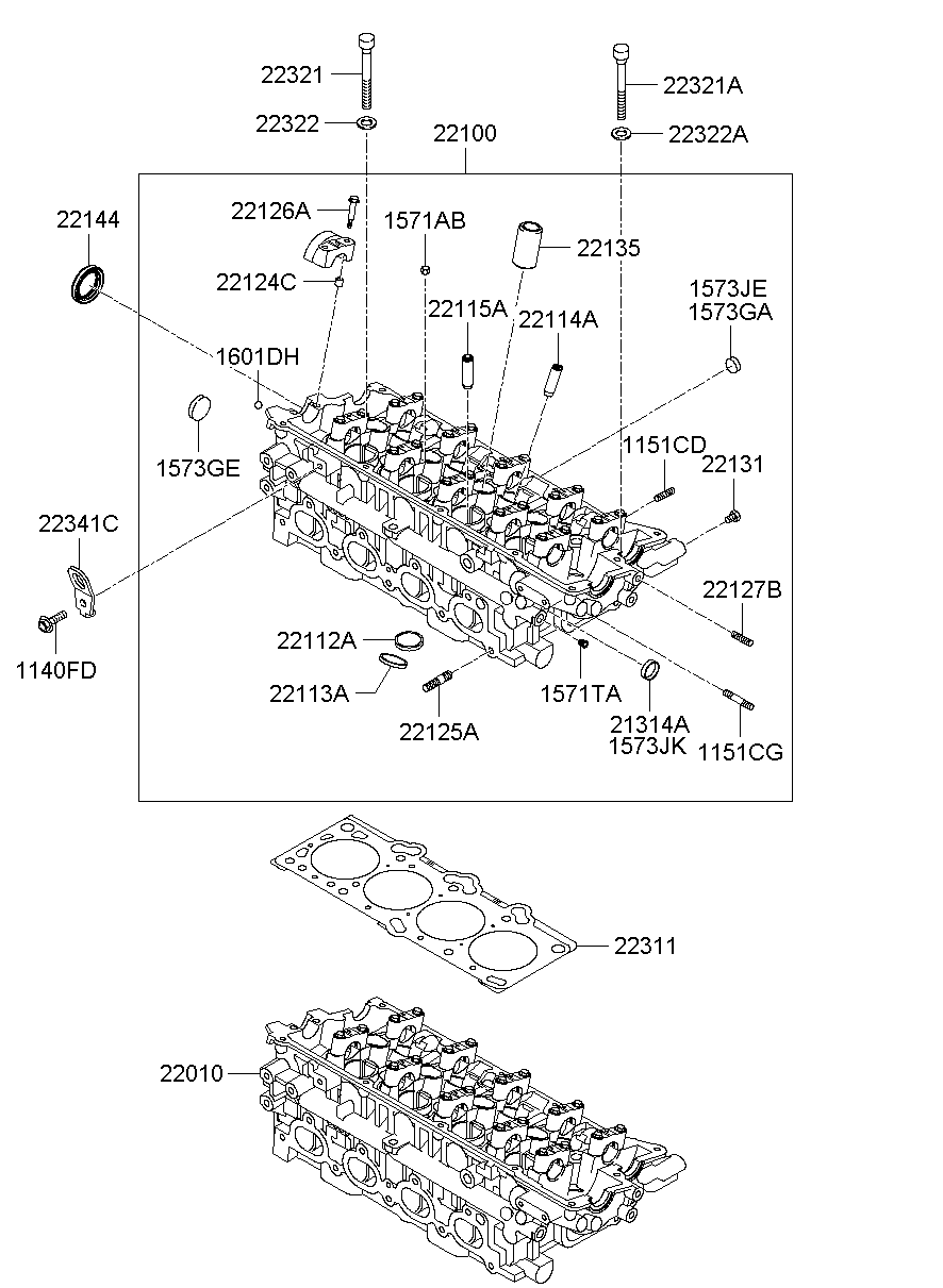 Головка блока цилиндров в сборе для Киа Соул 2008-2011