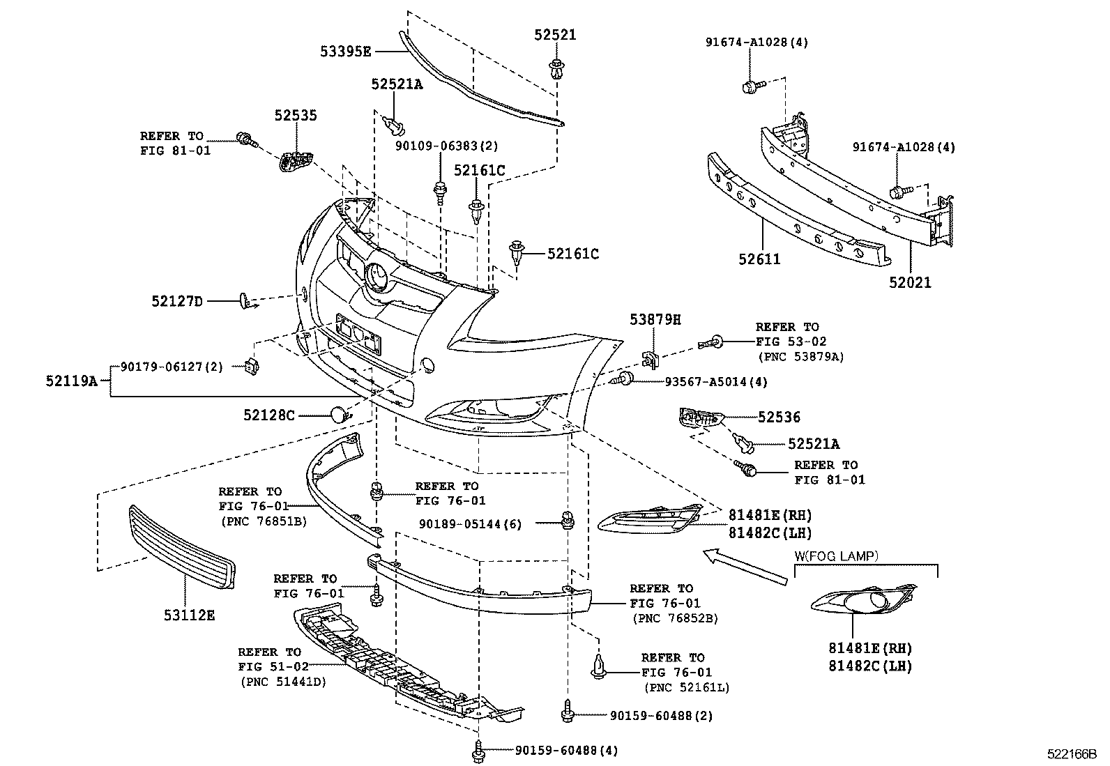 Усилитель переднего бампера для Тойота Аурис 2006-2010