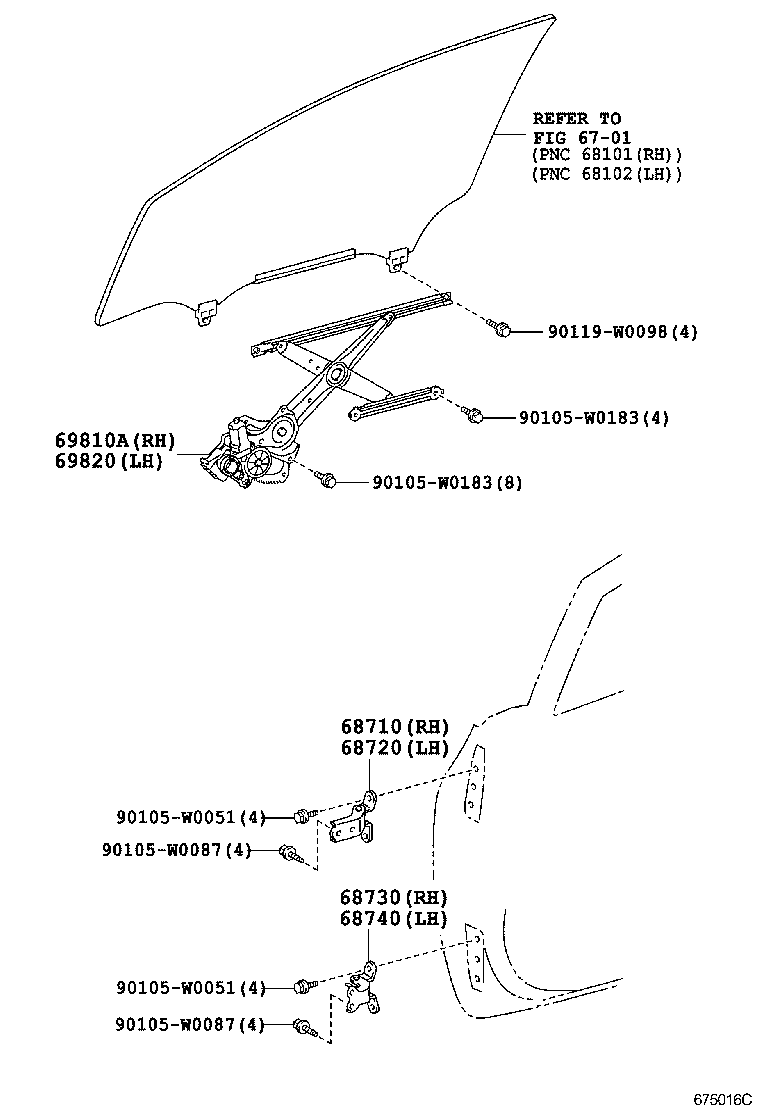 Стеклоподъемник переднего левого стекла для Тойота Аурис 2006-2010