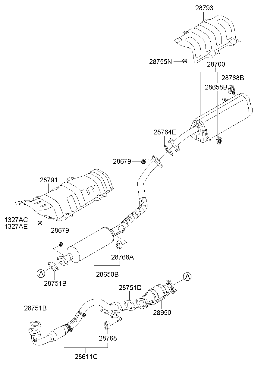 Глушитель средний для Киа Соул 2008-2011