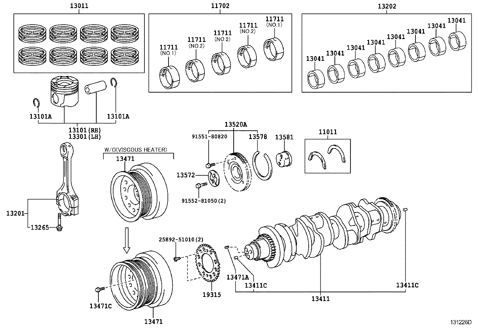 Шкив коленвала для Тойота Ленд Крузер 2007-2012