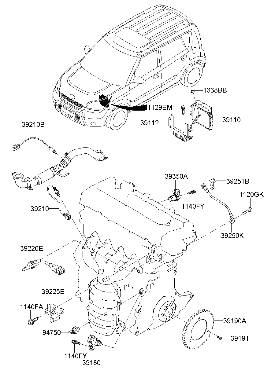 Кислородный датчик, лямбда зонд для Киа Соул 2008-2011