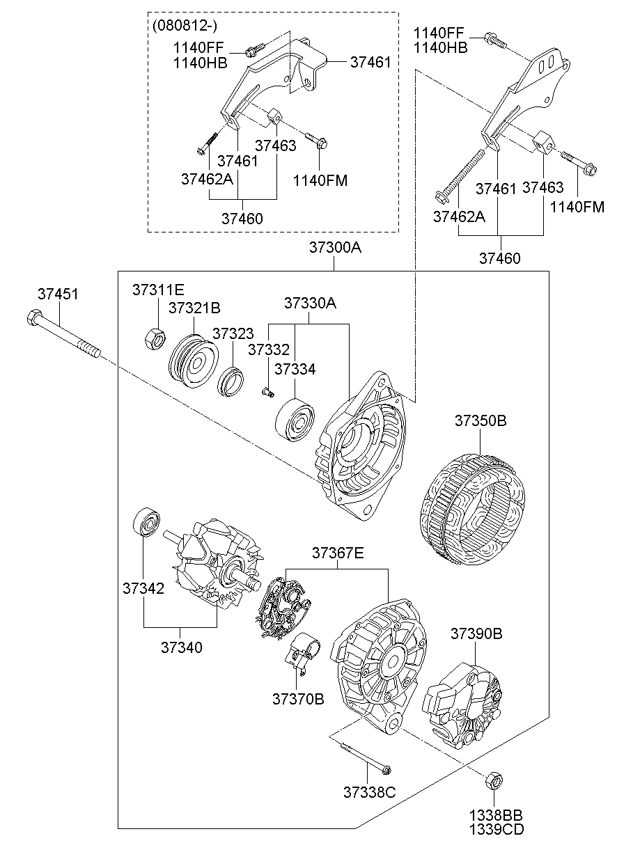 Генератор в сборе для Киа Соул 2008-2011