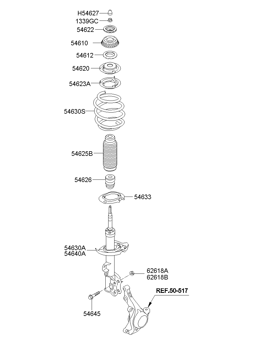 Стойка передняя правая для Киа Соул 2008-2011