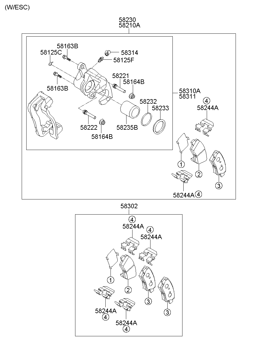 Суппорт тормозной задний левый для Киа Соул 2008-2011
