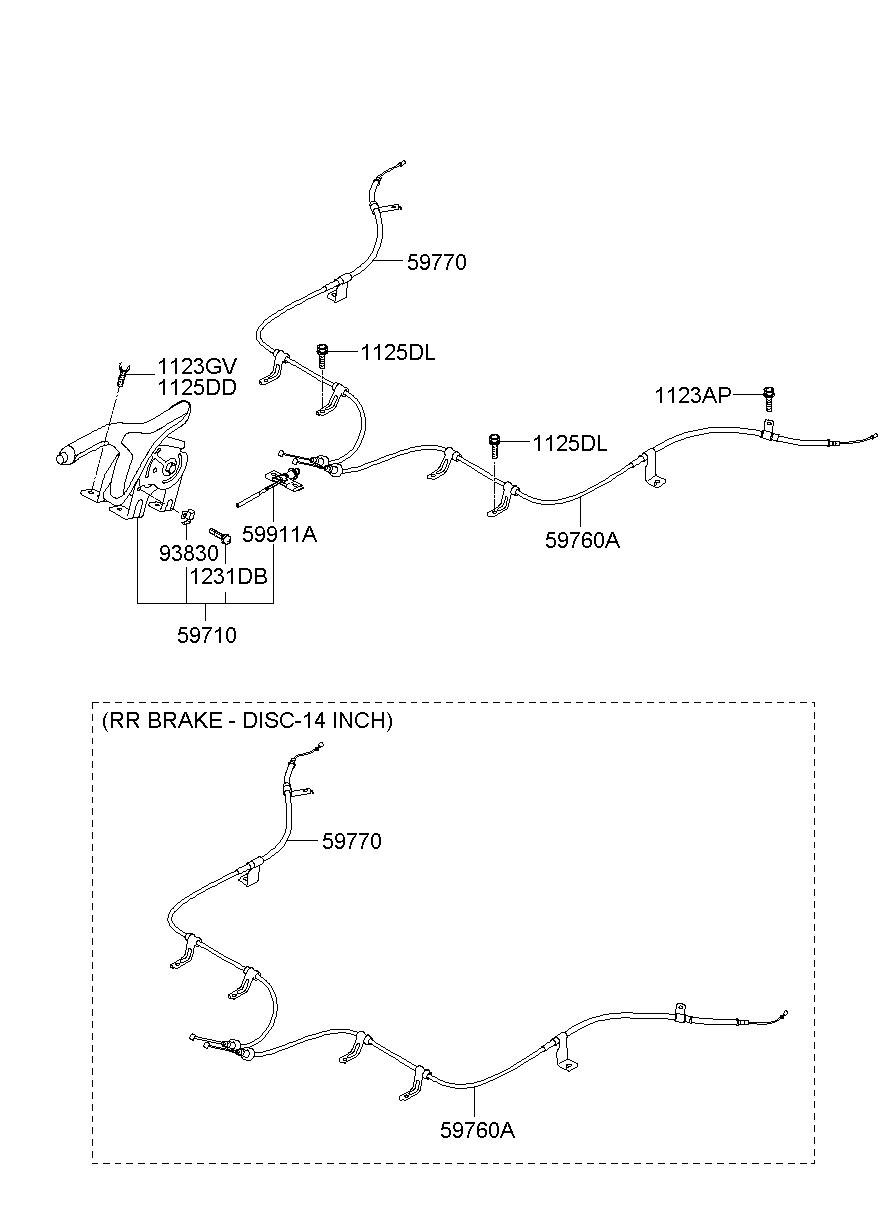 Трос левый стояночного, ручного тормоза для Киа Соул 2008-2011