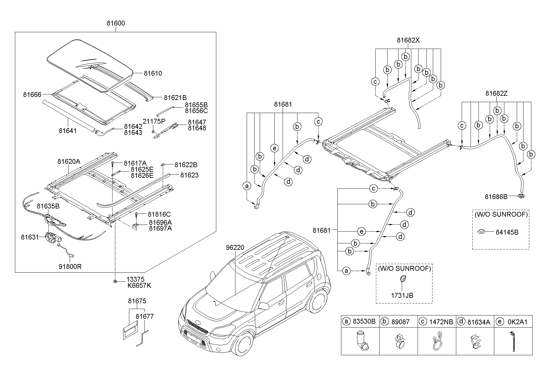 Люк на крышу для Киа Соул 2008-2011