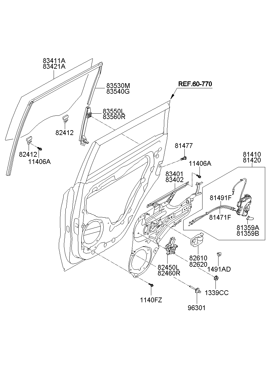 Мотор стеклоподъемника заднего правого для Киа Соул 2008-2011