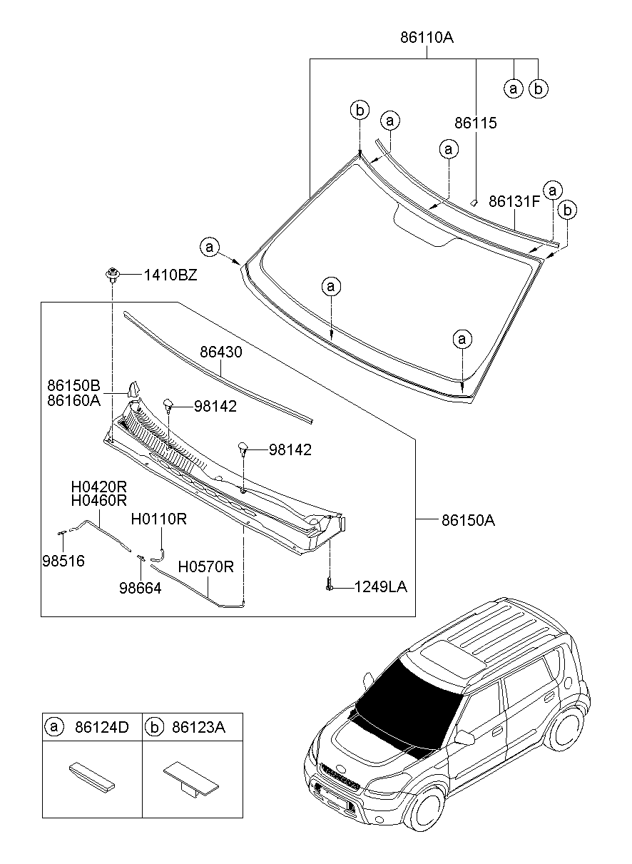 Лобовое стекло для Киа Соул 2008-2011