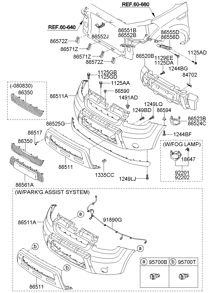Противотуманная фара правая для Киа Соул 2008-2011