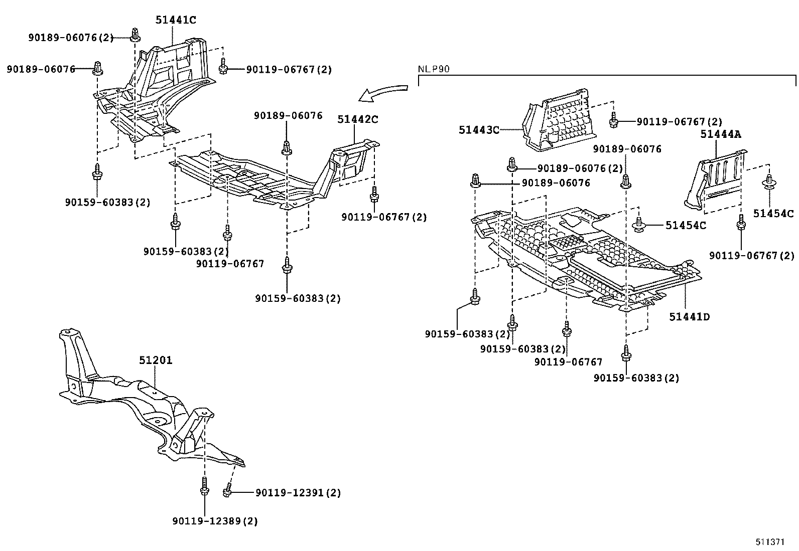 Подрамник передний для Тойота Ярис 2005-2009