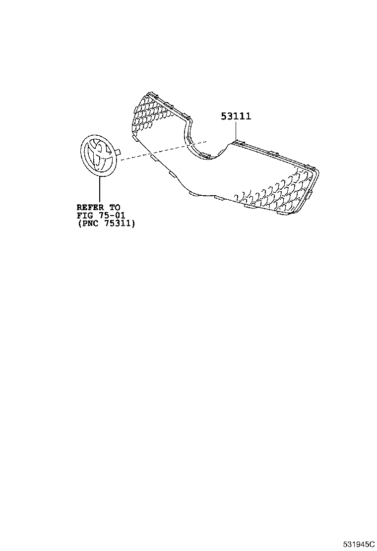 Решетка радиатора для Тойота Ярис 2005-2009