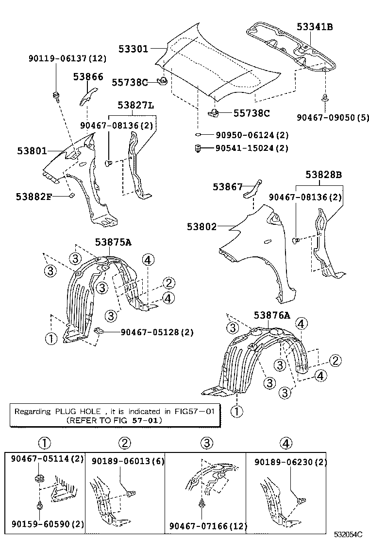 Крыло переднее правое для Тойота Ярис 2005-2009