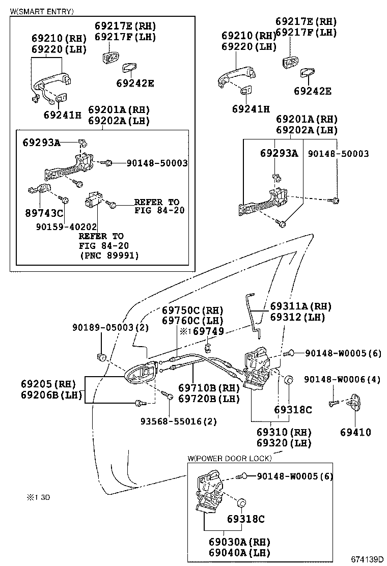 Ручка передней правой двери для Тойота Ярис 2005-2009
