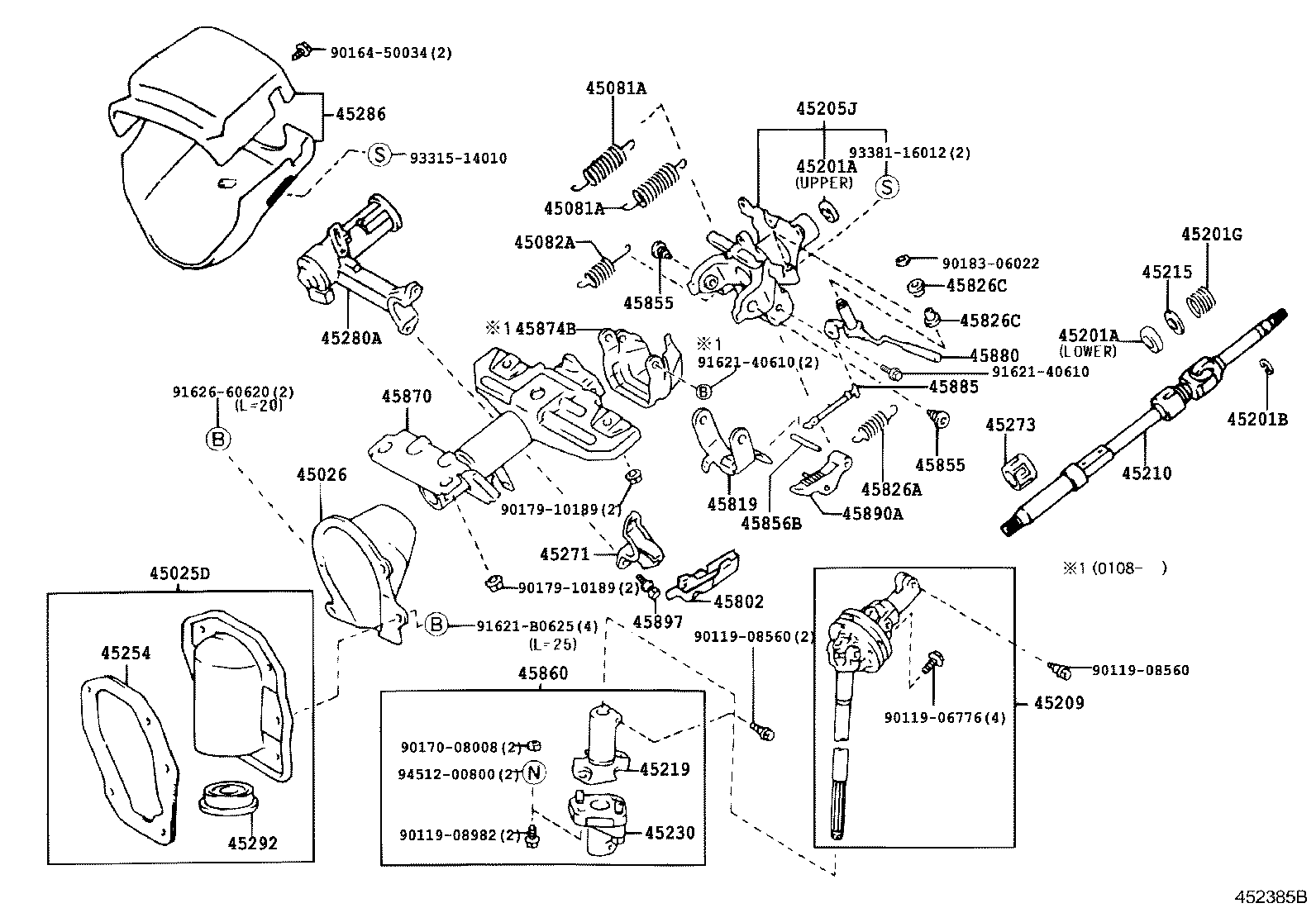 Рулевая колонка в сборе для Тойота Ленд Крузер Прадо 1999-2002