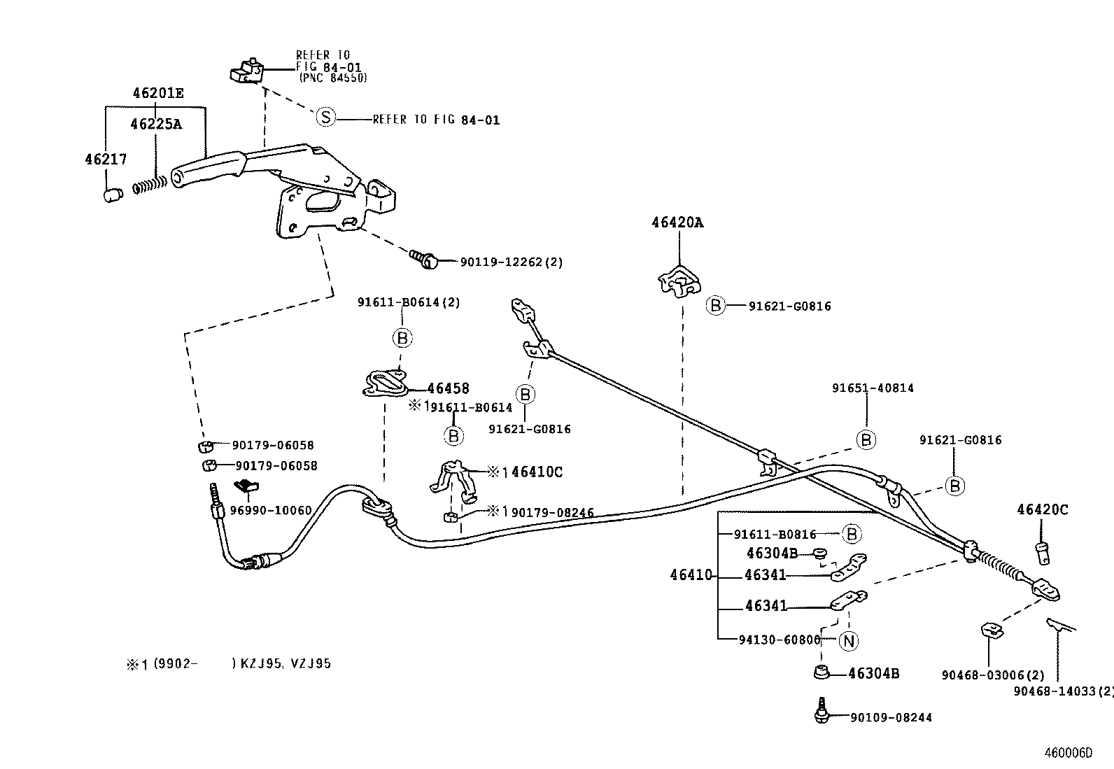 Рычаг стояночного, ручного тормоза для Тойота Ленд Крузер Прадо 1999-2002