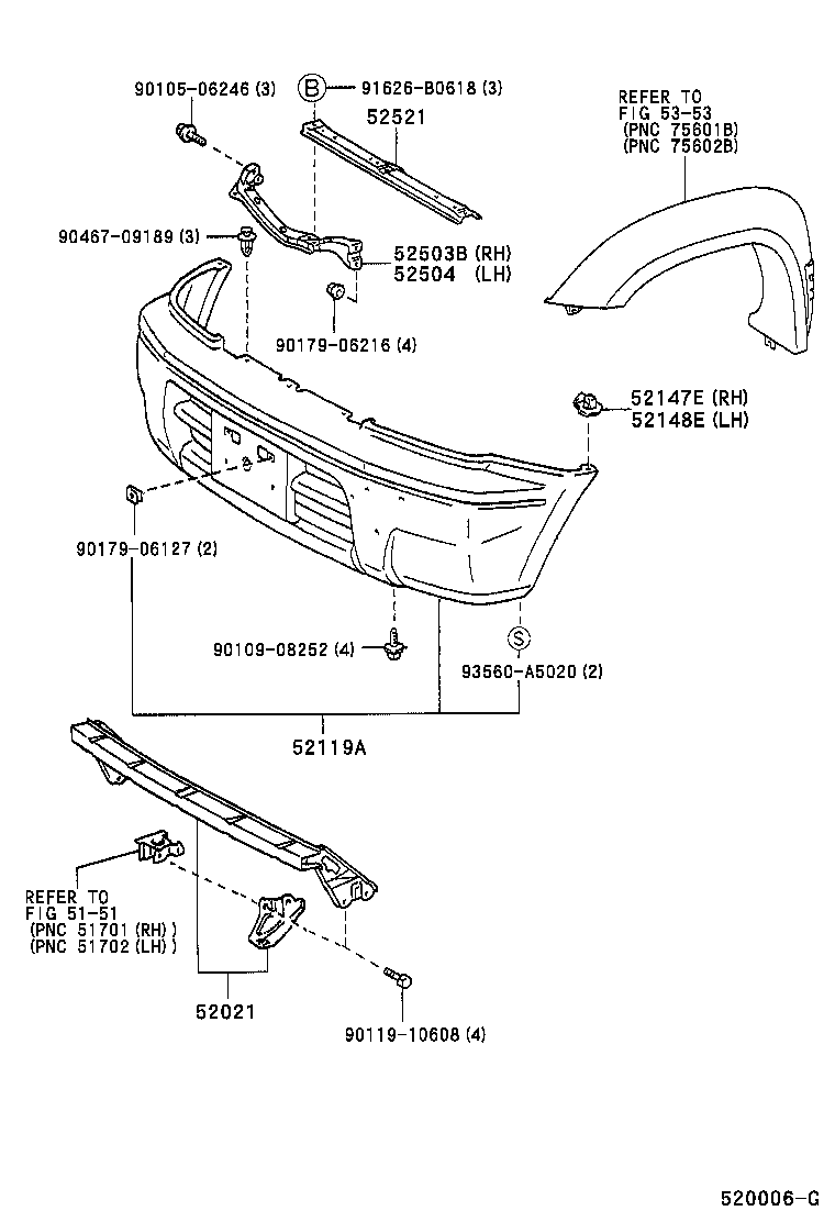 Бампер передний для Тойота Ленд Крузер Прадо 1999-2002