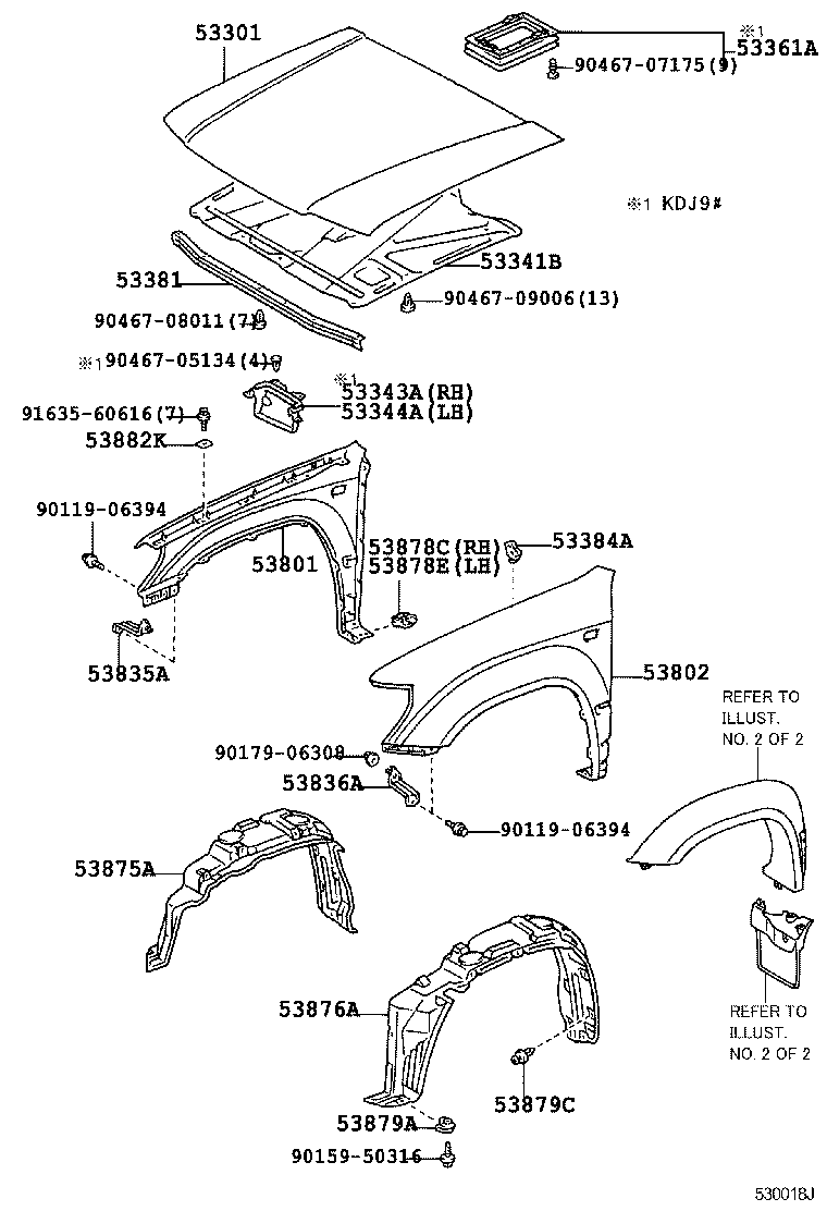 Капот для Тойота Ленд Крузер Прадо 1999-2002