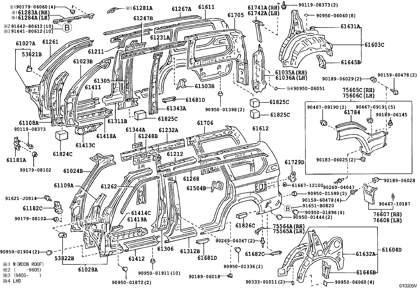 Крыло заднее левое для Тойота Ленд Крузер Прадо 1999-2002