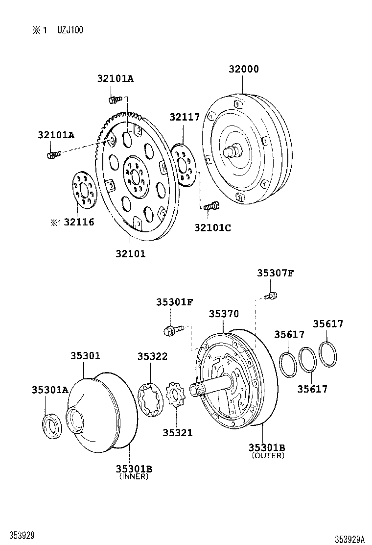 Гидротрансформатор АКПП для Тойота Ленд Крузер 2002-2005