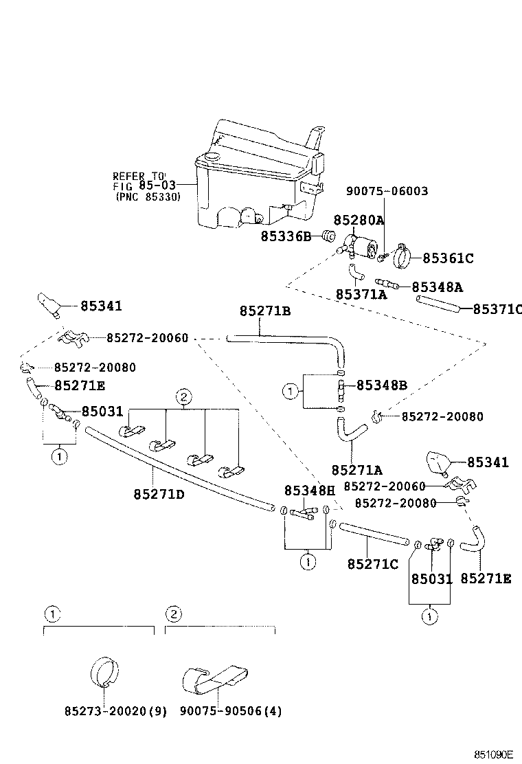 Фаро-омыватель правый для Тойота Ленд Крузер 2002-2005