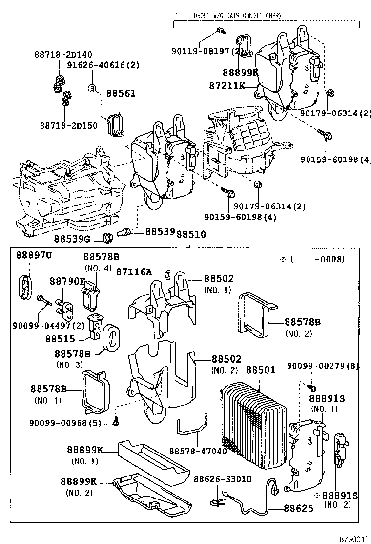 Радиатор отопителя для Тойота Ленд Крузер 2002-2005