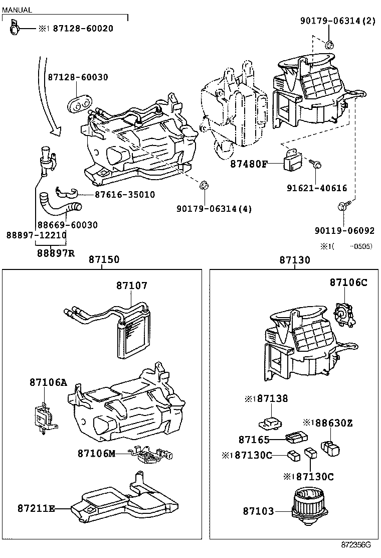 Радиатор отопителя для Тойота Ленд Крузер 2005-2007
