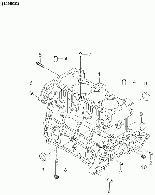 Блок цилиндров в сборе для Киа Рио 2005-2009