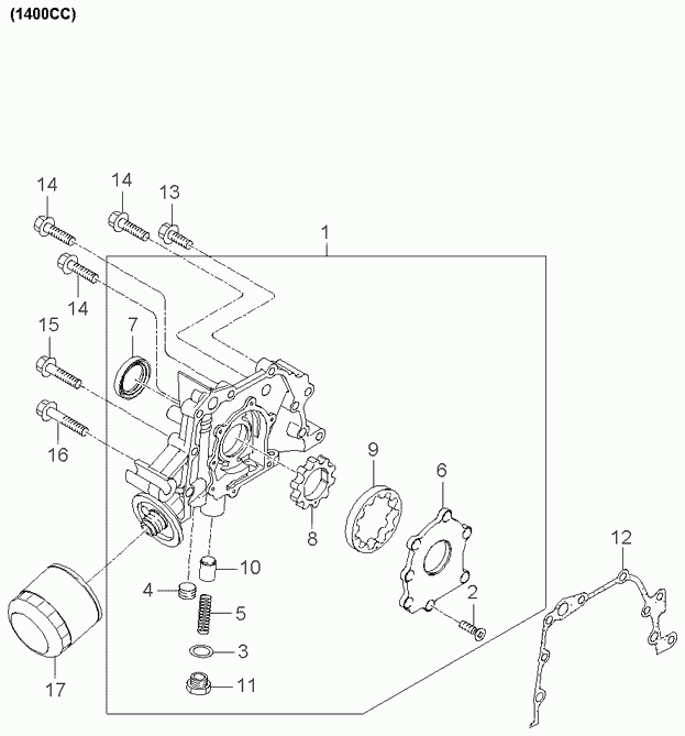 Фильтр масляный для Киа Рио 2005-2009