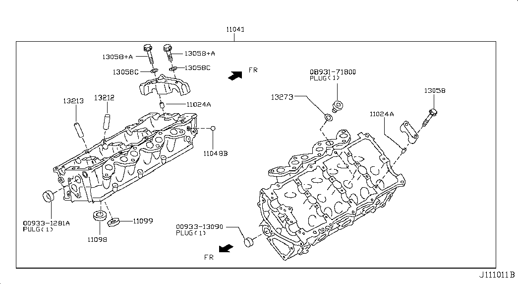 Головка блока цилиндров в сборе для Ниссан Теана 2005-2008