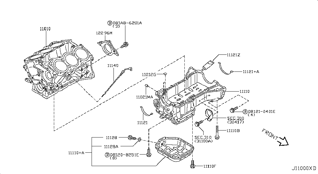 Поддон масляный для Ниссан Теана 2005-2008