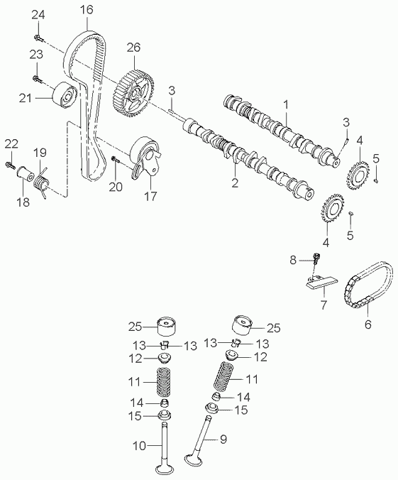 Шкив распредвала для Киа Рио 2005-2009