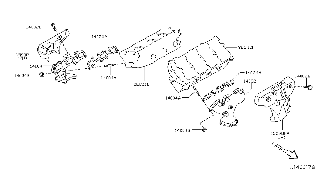 Коллектор выпускной для Ниссан Теана 2005-2008