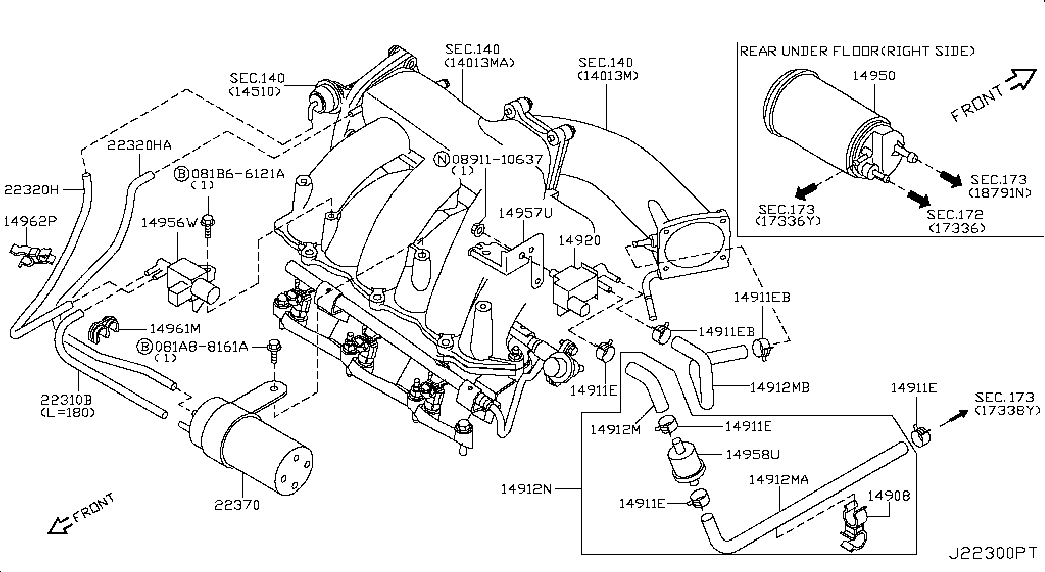 Топливный фильтр для Ниссан Теана 2005-2008