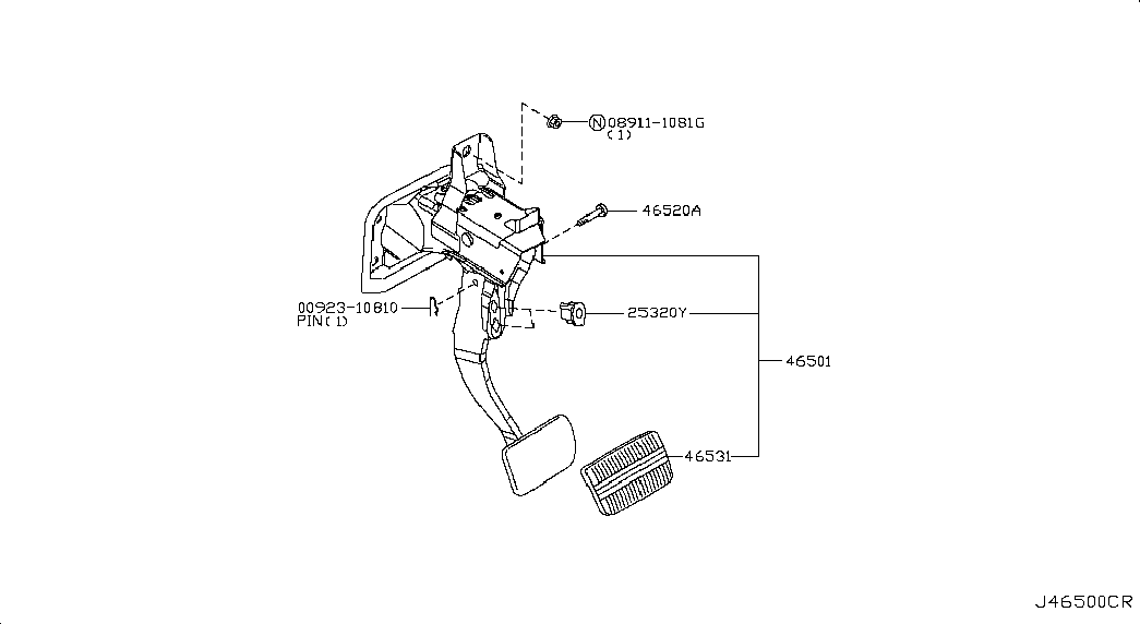 Педаль тормоза для Ниссан Теана 2005-2008
