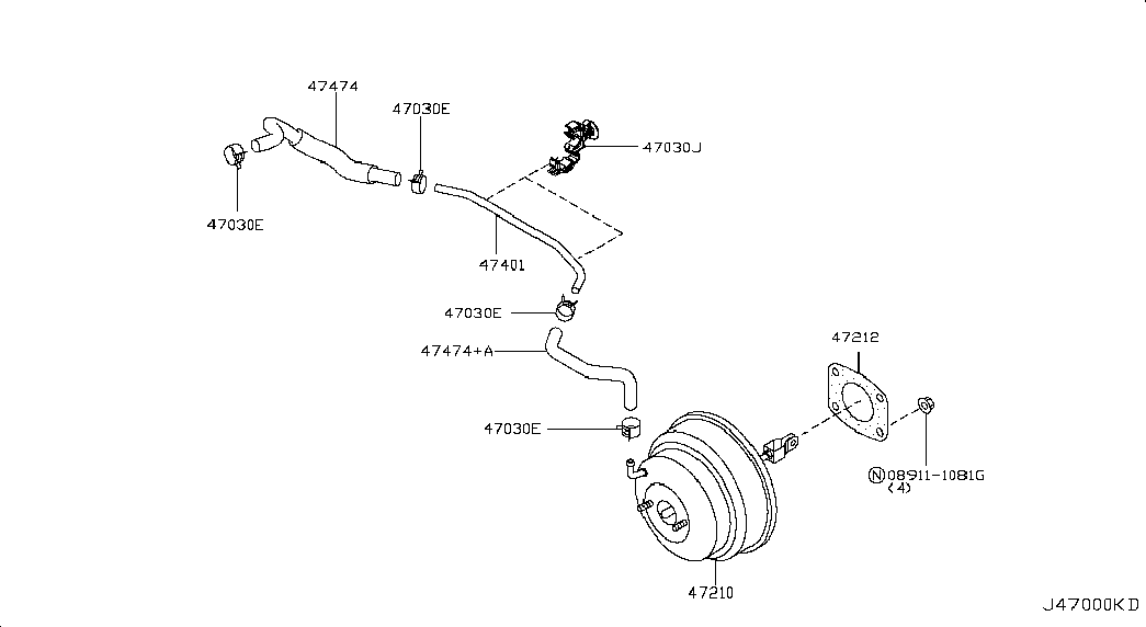 Вакуумный усилитель тормозов для Ниссан Теана 2005-2008