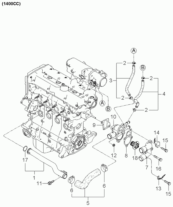 Термостат для Киа Рио 2005-2009
