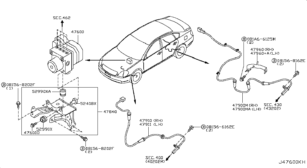 Блок АБС для Ниссан Теана 2005-2008