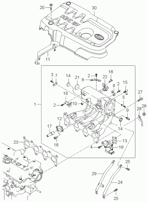 Коллектор впускной для Киа Рио 2005-2009