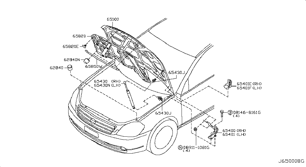 Капот для Ниссан Теана 2005-2008