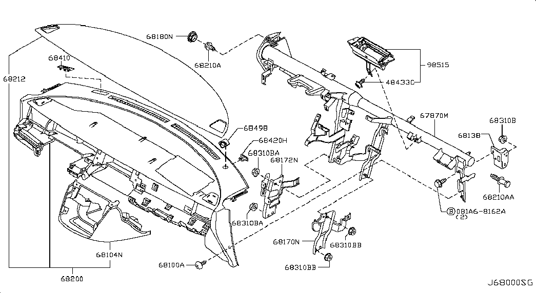 Подушка безопасности пассажира для Ниссан Теана 2005-2008