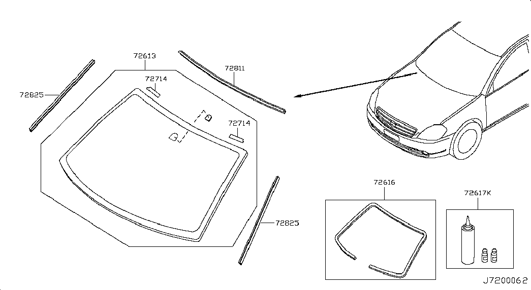 Лобовое стекло для Ниссан Теана 2005-2008