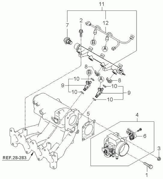 Топливная форсунка для Киа Рио 2005-2009
